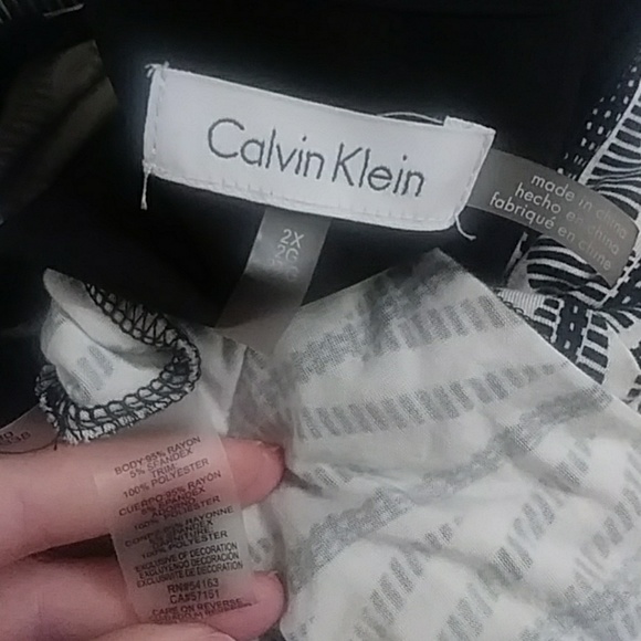 Calvin Klein top 2XL black white boho style - Picture 6 of 8